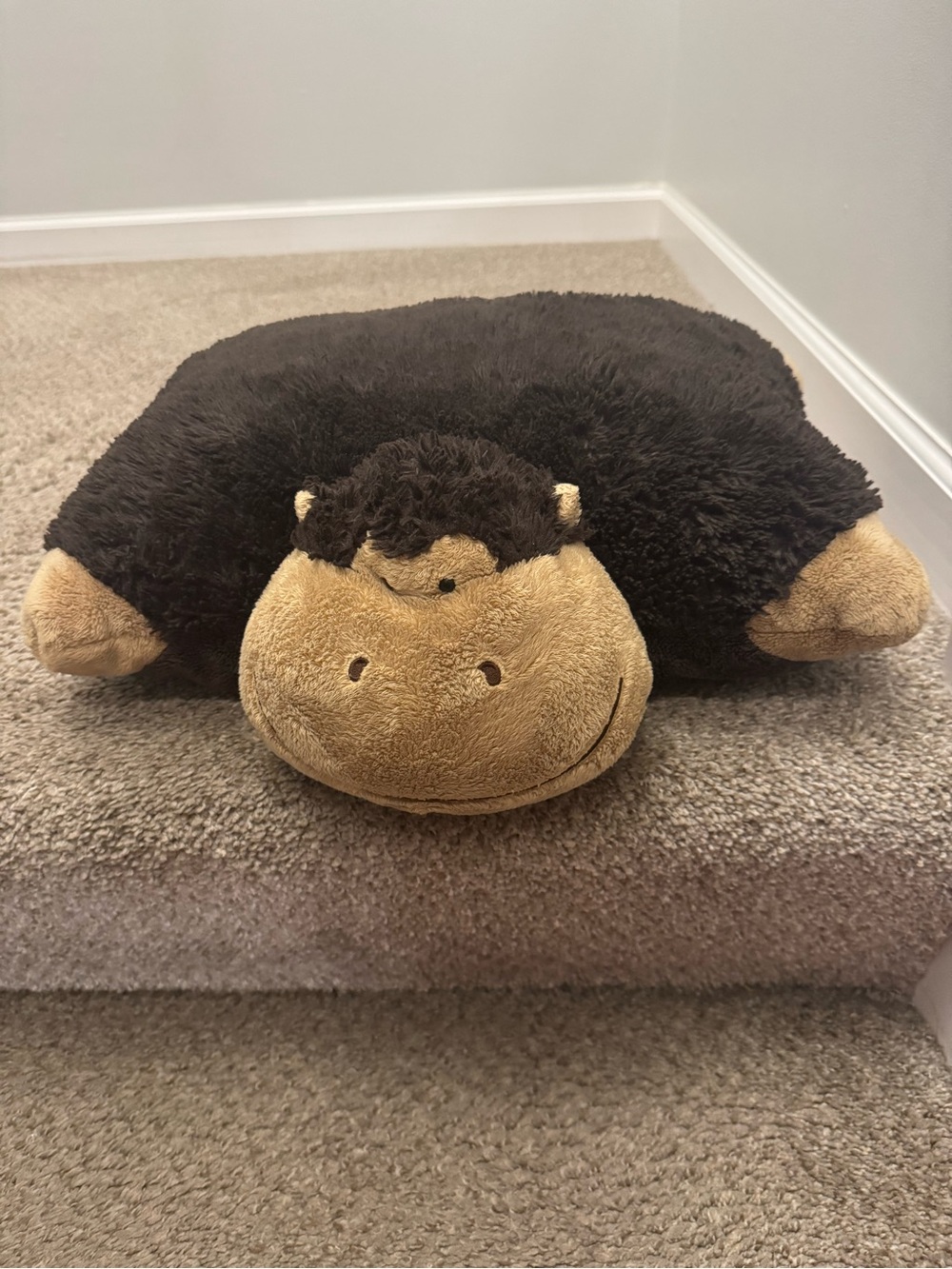 Original Pillow Pets Brown Monkey Gorilla Ape Foldable Plush 18" Stuffed Animal